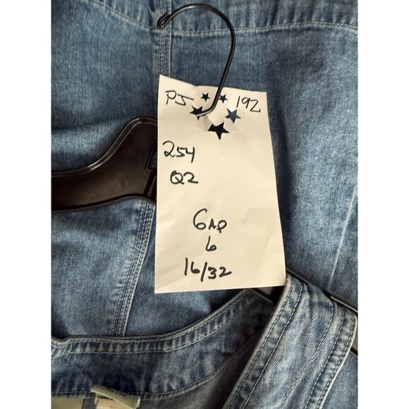 Vintage Gap Denim Dress Women's 6 Blue Button Down Sleeveless Cottage Core - Picture 3 of 7